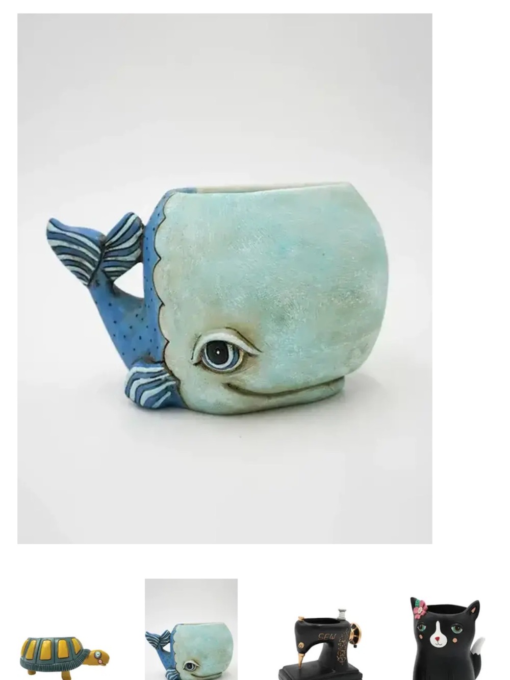 Set of Two Precious Whale Planters. - Picture 1 of 7